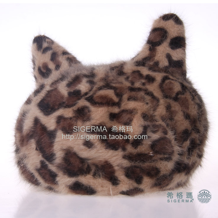 The trend of the hat 2012 all-match fashion leopard print devil horn hat winter women's rabbit fur hat