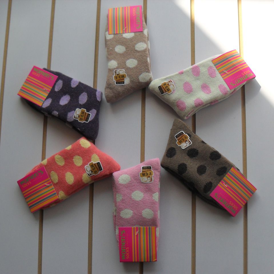 The Wishing Tree good quality winter new fashion dot the Miss Mao Quan wool socks super thick warm women socks