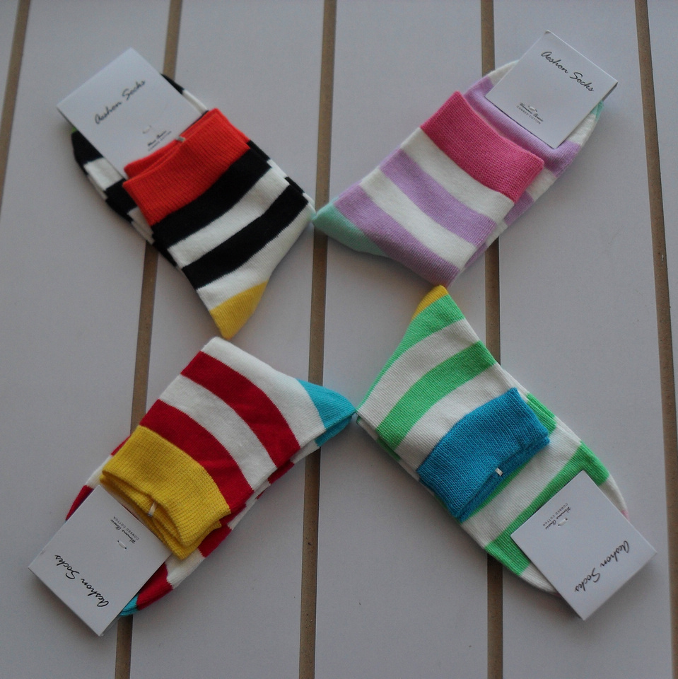 The Wishing Tree Korean Fashion stockings wide striped cotton Ms. socks leisure warm unified women's socks