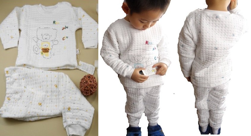 Thermal dot small child an 2 - 4 years old cotton set of underwear and underpants baby button