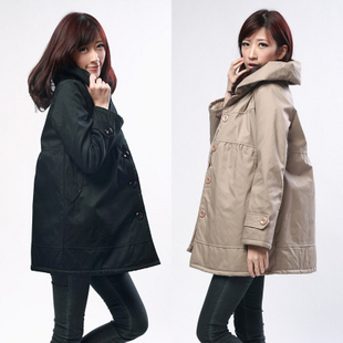 Thermal maternity clothing winter maternity cotton-padded jacket thickening outerwear trench maternity overcoat cotton-padded
