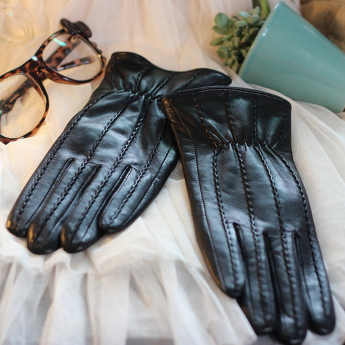 Thermal sheepskin genuine leather Women gloves