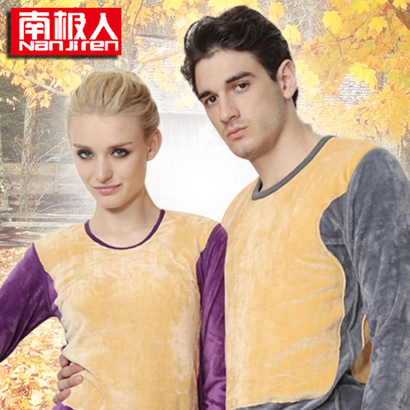 Thermal underwear golden flower thickening plus velvet male women's thermal set