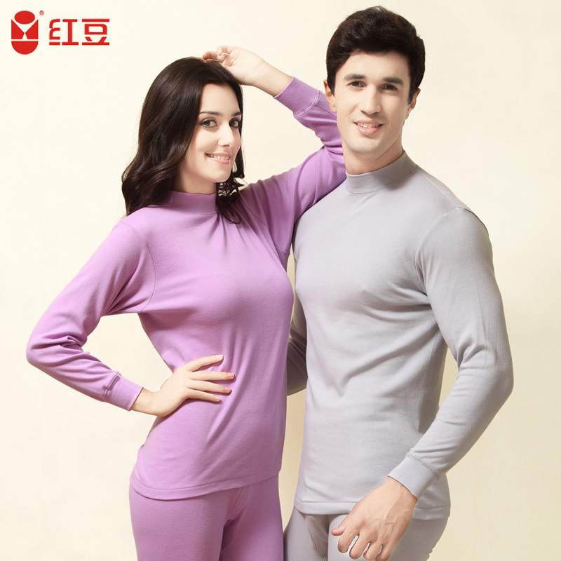 Thermal underwear male women's turtleneck globalsources 100% cotton long johns long johns cotton sweater set