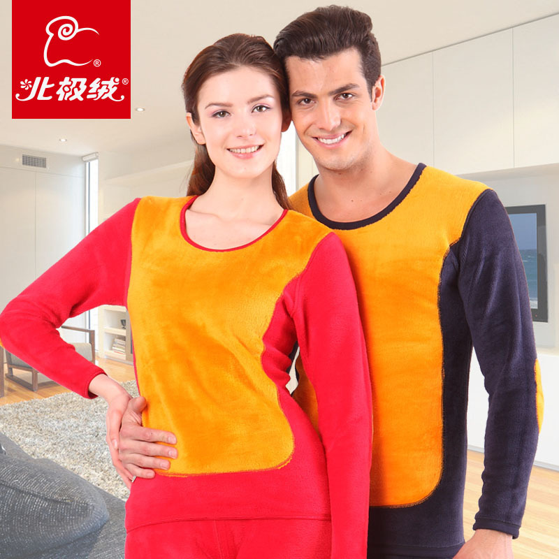 Thermal underwear super soft wool golden flower the elderly thickening plus velvet thermal set