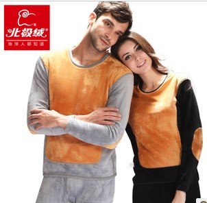 Thermal underwear thickening plus velvet female male vitality cotton golden flower thermal set