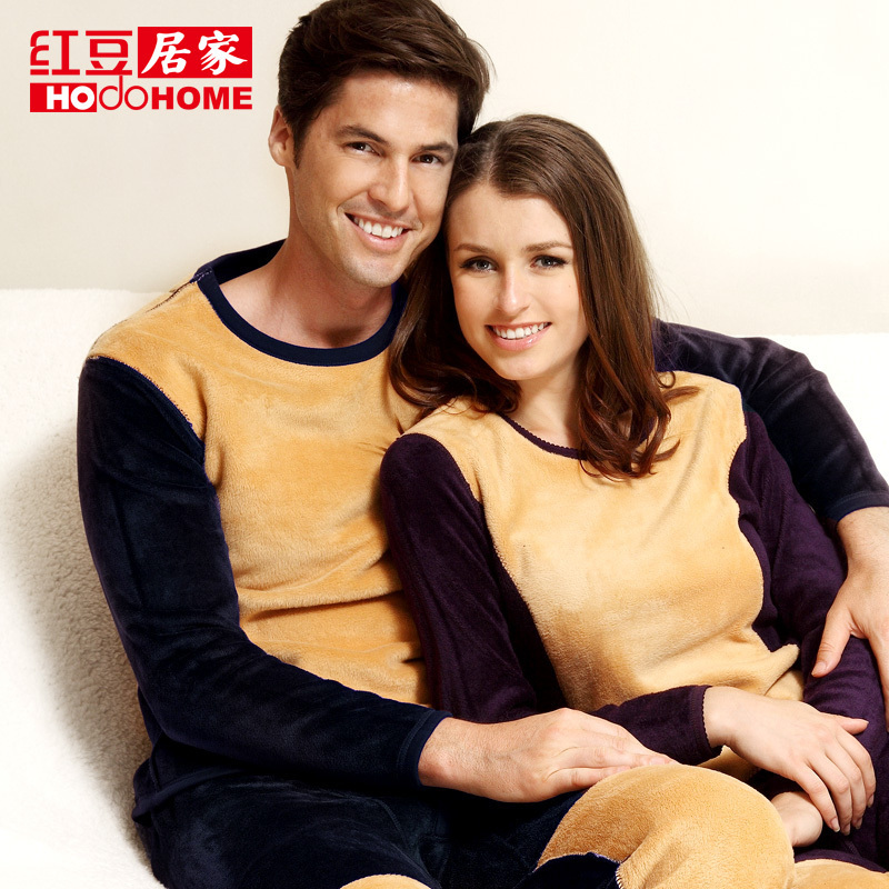 thermal underwear thickening plus velvet male women's autumn and winter wool thermal o-neck
