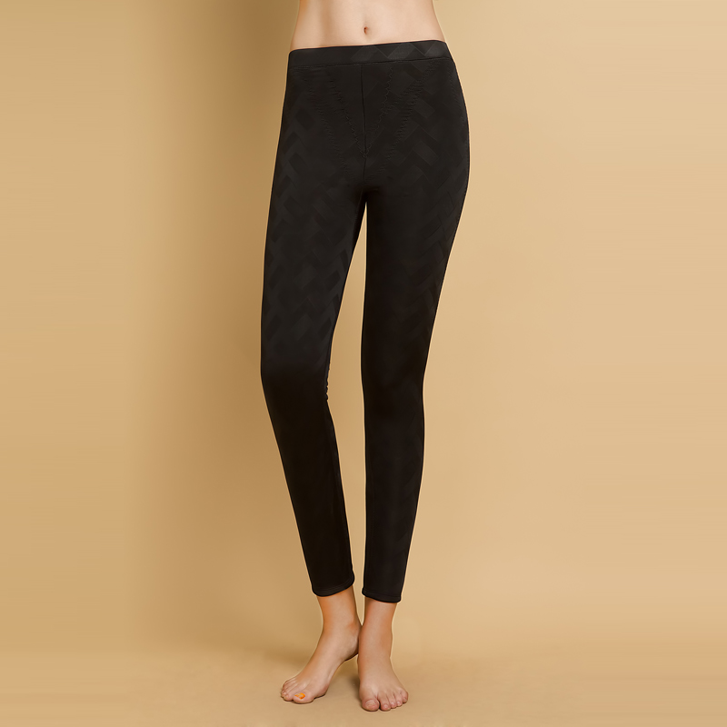 Thermal women's plain check jacquard fleece thick thermal basic