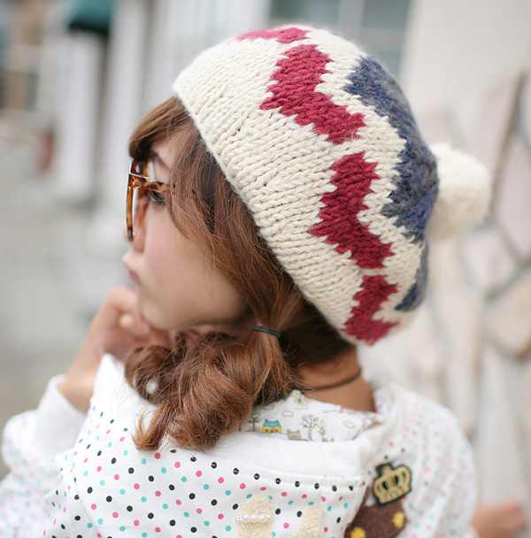 Thermal wool knitted hat women's hat winter women's cap knitted hat