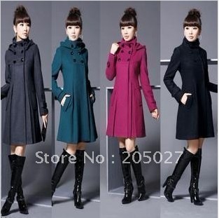 Thick!1.2kg! BEST! Plus size winter long design thick outerwear woolen overcoat trench coat freeshiping