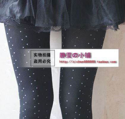 Thick autumn and winter secret pocket dot velvet pantyhose legging stockings