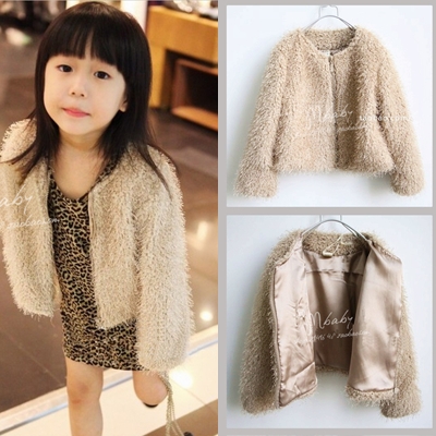 Thick fleece outerwear 2013 spring girls clothing baby zipper trench cashmere cardigan wadded jacket outerwear top