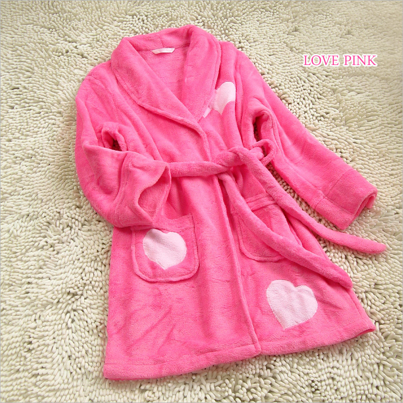 Thickening autumn and winter female double faced coral fleece sleepwear long-sleeve robe bathrobes - chromophous