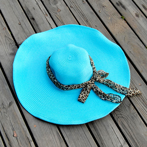 Thickening ! bandeaus big along the cap sun-shading sun hat beach cap large brim hat big strawhat blue