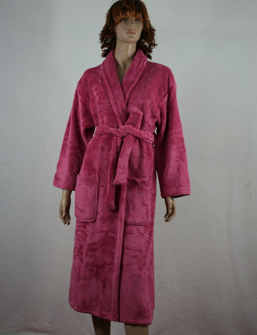 Thickening coral fleece sleepwear coral fleece robe lovers women's lounge jade red