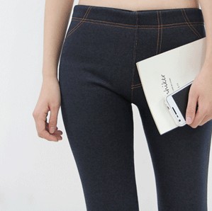 Thickening legging plus velvet jeans female plus size slim warm pants mf208