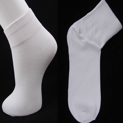Thickening plus size white sports casual shallow mouth men's women's solid color spring and autumn socks