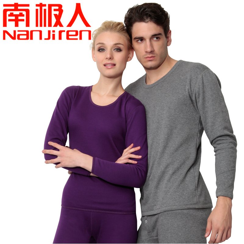 Thickening plus velvet gold cashmere thermal underwear male women's body shaping o-neck set