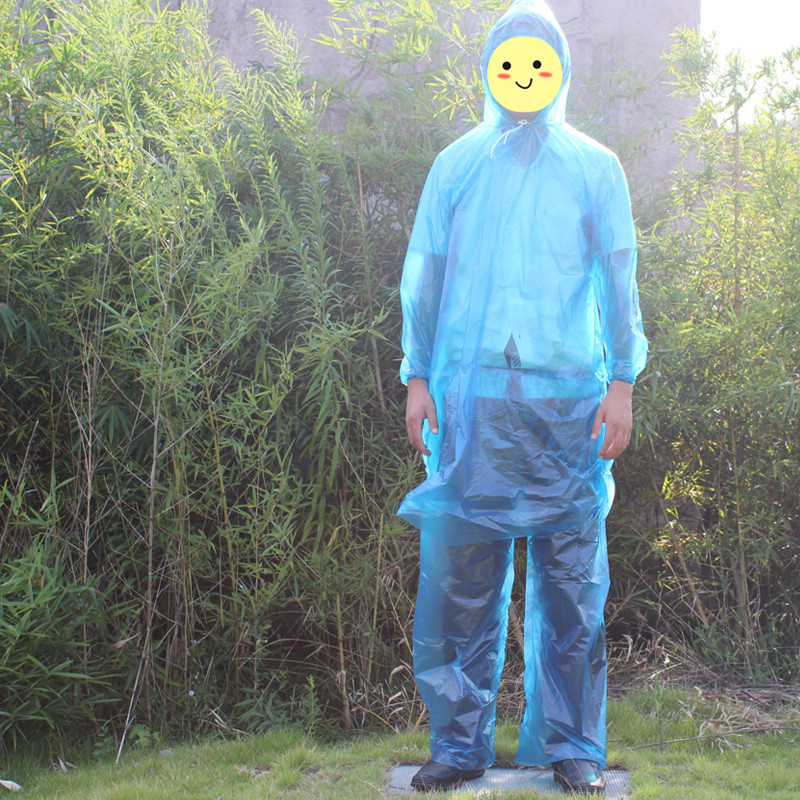 Thickening type raincoat rain pants set split type pullover disposable raincoat disposable rain pants twinset