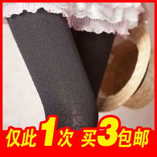 Thickening velvet heart legging socks female thick pantyhose 130 lace