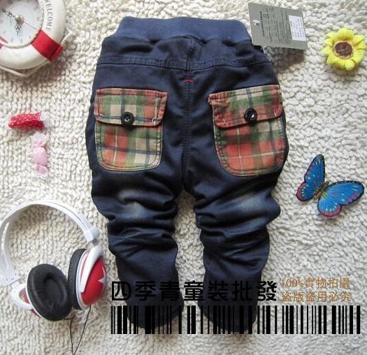 Thicker warm children Classic Pocket JEANS pants trousers 2-6years 100%COTTON High Quality  Best gifts