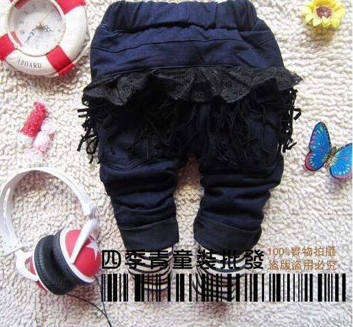 Thicker warm Frilly children Big PP girls JEANS pants trousers 2-6years 100%COTTON High Quality Cute Best gifts