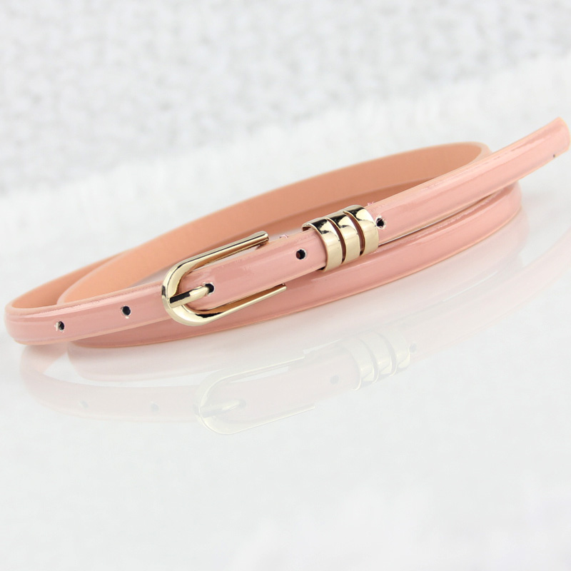 Thin all-match belt multi-color neon color japanned leather candy color belt strap female 22