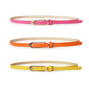 Thin belt candy color genuine leather thin belt fashion women's decoration all-match thin belt