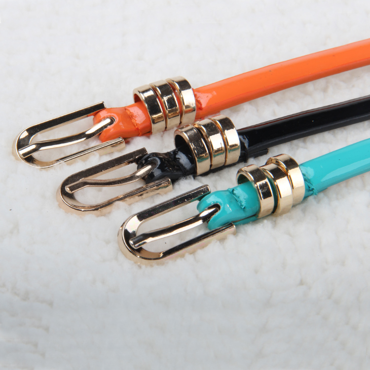 Thin belt women's candy color japanned leather spring and summer colorful strap decoration belt accounting clothing