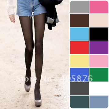 Thin candy color stockings Core-spun Yarn pantyhose stockings package opp bag