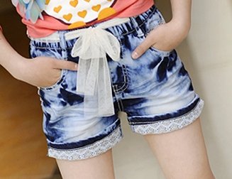 Thin denim shorts