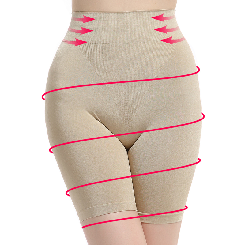 Thin seamless body shaping beauty care pants high waist abdomen drawing butt-lifting shorts high waist abdomen drawing pants