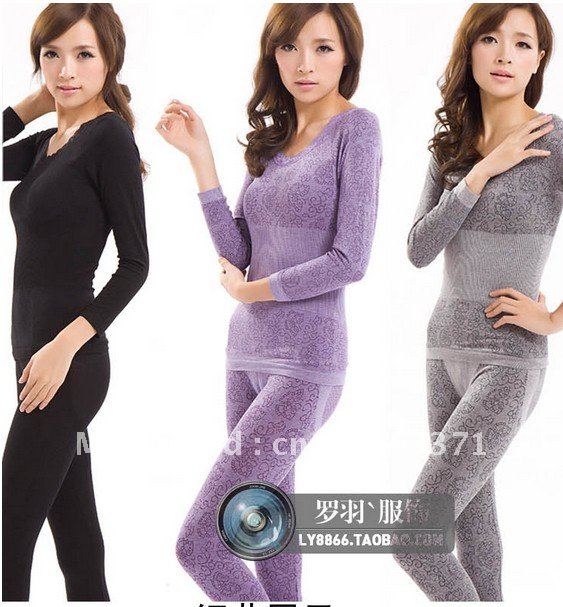 THIN Sexy tight Seamless Body Sculpting a set of Women's Thermal Underwear Set NO velvet included 5pcs/pack