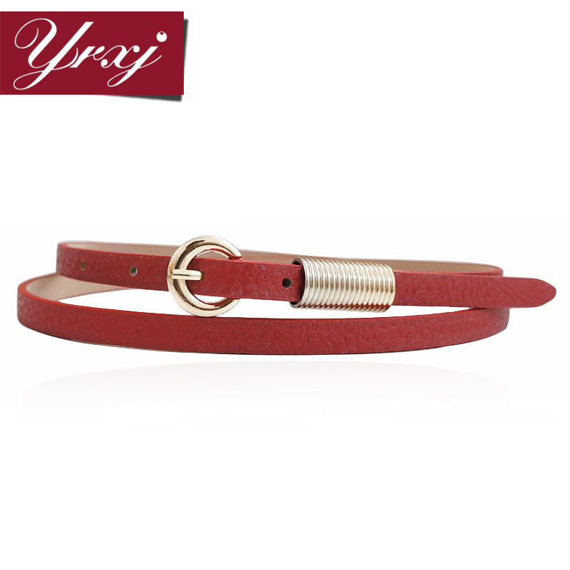 Threaded round buckle small faux leather women's decoration thin belt fashion all-match strap Women fs201