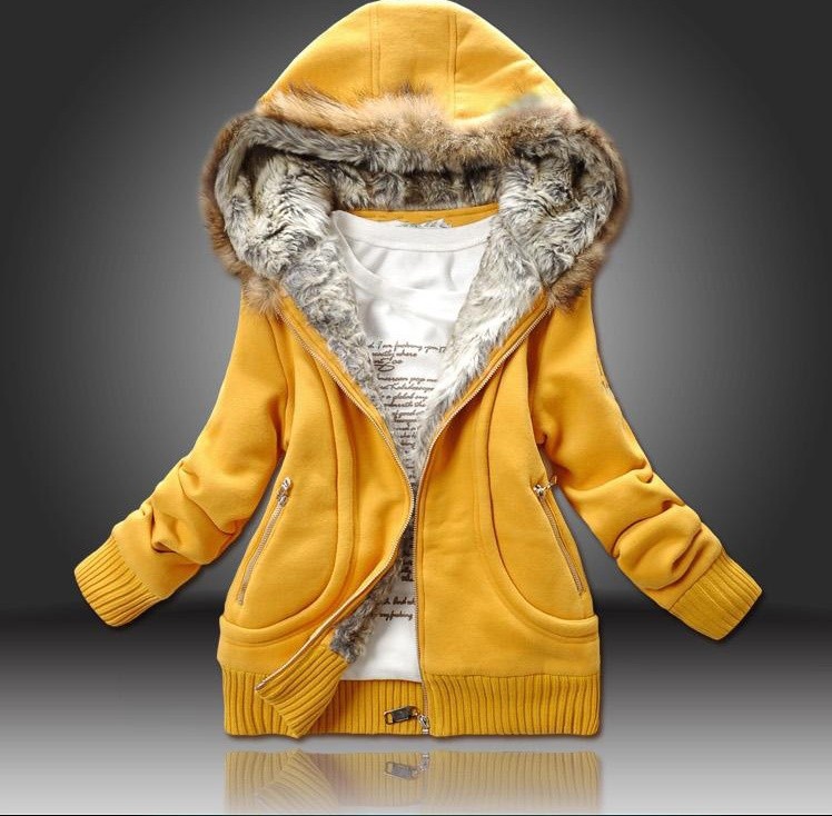 Three Color freeshipping manufacturers supply women Fur Collar hooded sweater women clothing M-XXL