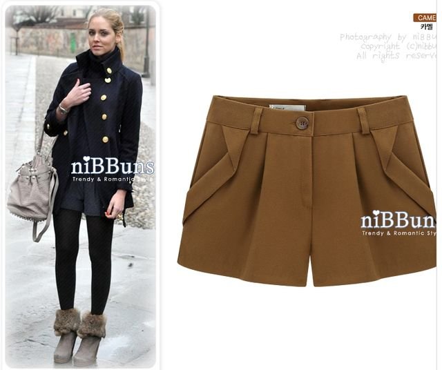 Three Colors 2012 Autumn Winter Women's Wool Straight Boot Cut Plus Large Casual Thicken Shorts S-XL