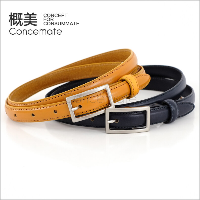 Three-dimensional calf skin women's thin belt brief all-match Women genuine leather strap accessories c738