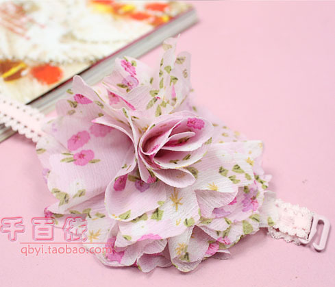 Three-dimensional chiffon flower halter-neck shoulder strap pectoral girdle underwear with flowers