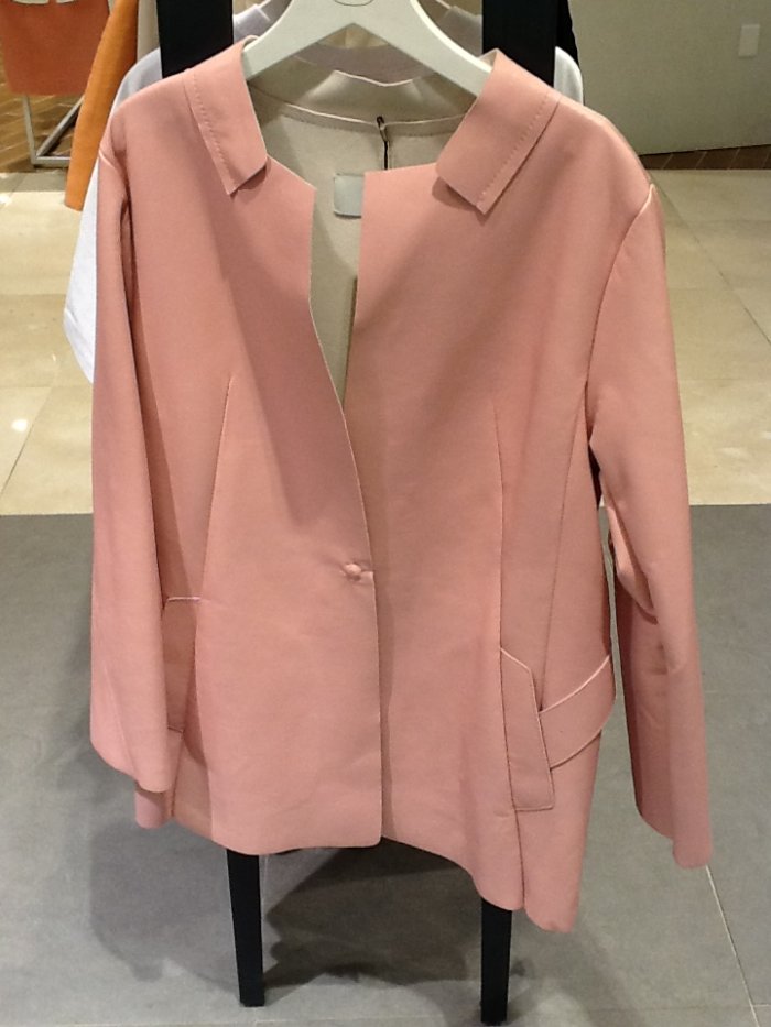Three-dimensional turn-down collar leather clothing dewl d131psf501