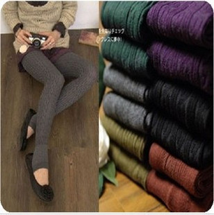 Three-dimensional twist pantyhose step pants cotton thick tights multicolor