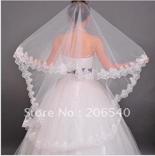 Three meters long the bride lace veil bud silk embroidery wedding long veil