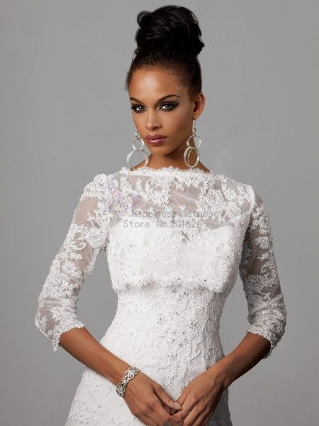 Three Quarter Sleeve Elegant And Sexy Boat Neck Backless Small Lace Jacket