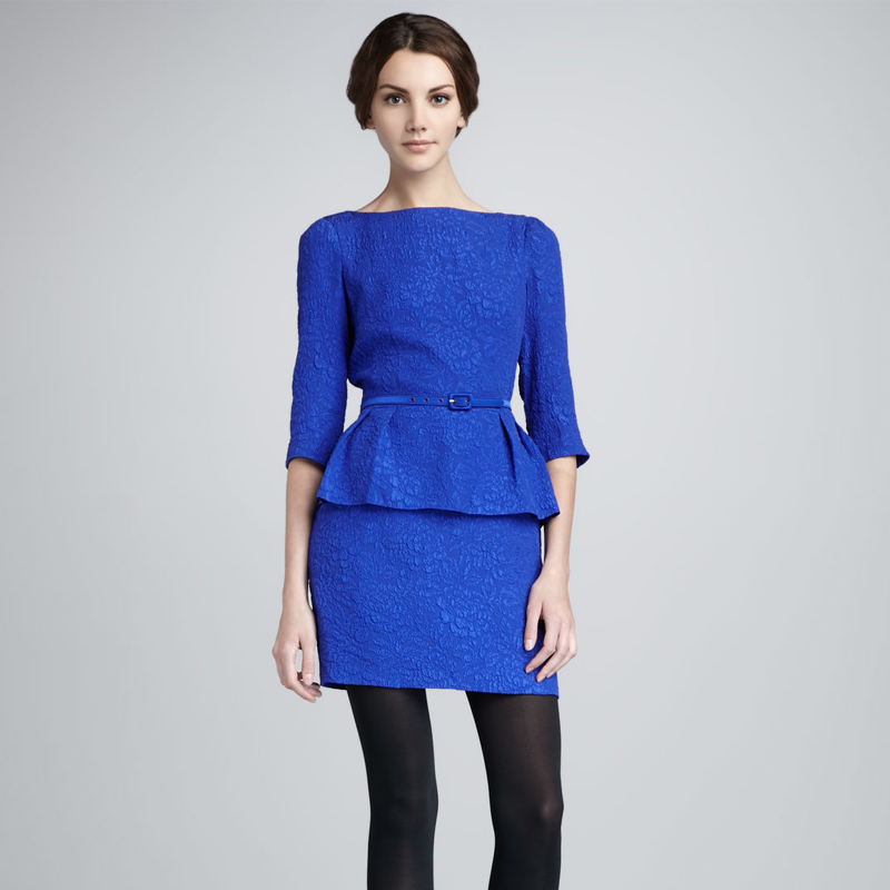 Three quarter sleeve ruffle top formal navy blue professional skirt set women's 2013 spring y950