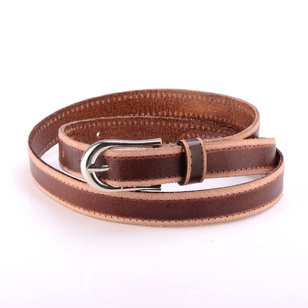 Tieclasps thin all-match belt female leather first layer of cowhide strap female cummerbund female