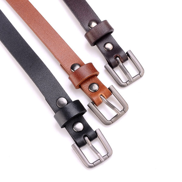 Tieclasps thin all-match belt female leather first layer of cowhide strap female cummerbund female