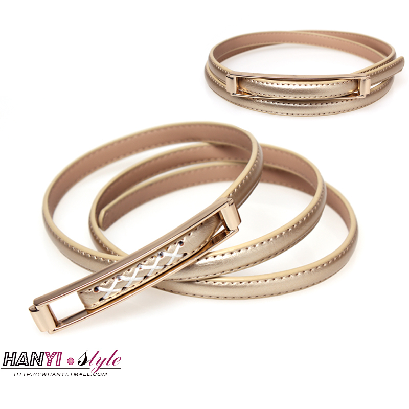 Tieclasps women's belt genuine leather thin belt female fashion decoration strap all-match strap female