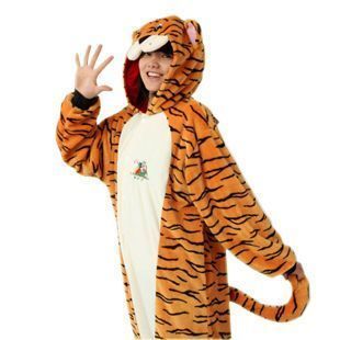 Tiger clothing spring cartoon clothes one piece sleepwear Large