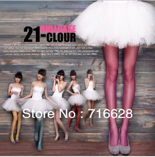Tights Free shipping Detonation of  Women's sexy  Candy color Silk stockings ultrathin 4 pieces/lot  8 kind of color