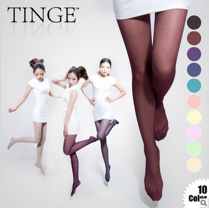 Tinge 10D oftoe transparent stockings, ultra-thin ,candy color pantyhose, invisible Core-spun Yarn socks female,freeship