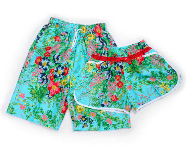 TingLang Swimwear shorts spring and summer women's small flowers and plants lovers beach pants beach pants lovers pants a05